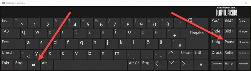 Die Windows Bildschirmtastatur