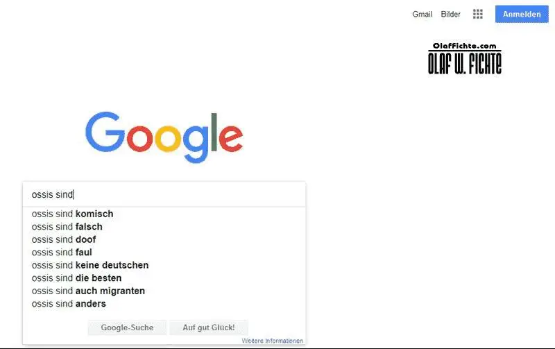 Suche bei Google nach Ossis sind