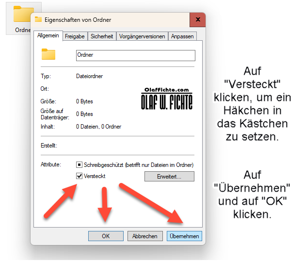 Ordner und Dateien in Windows 11 verstecken - Versteckt aktivieren