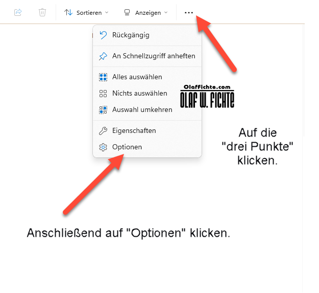 Die Optionen für Ordner in Windows 11 anzeigen